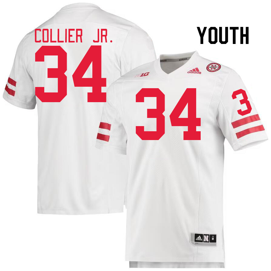 Youth #34 Corey Collier Jr. Nebraska Cornhuskers College Football Jerseys Stitched Sale-White